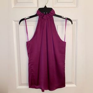WHBM • Purple Ruffle Neck Halter